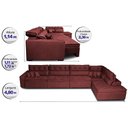 Ver imagem 2 de Sofá de Canto 4.80x2.36m Retrátil e Reclinável com Molas Cama inBox Platinum Direito Suede Vinho