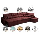 Ver imagem 3 de Sofá de Canto 4.80x2.36m Retrátil e Reclinável com Molas Cama inBox Platinum Direito Suede Vinho