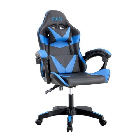 Cadeira Giratória Gamer Reclinável Kl1 Preto e Azul