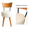 Ver imagem 4 de Kit 3 Cadeiras Jantar Cozinha Estofada Branca com Encosto Madeira Urban