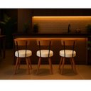 Ver imagem 2 de Kit 3 Cadeiras Jantar Cozinha Estofada Branca com Encosto Madeira Urban