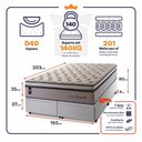 Ver imagem 2 de Conjunto Box Baú Super King Liverpool Branco 193x203x80 c/ Molas Ensacadas