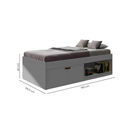 Ver imagem 3 de Cama Solteiro com Sapateira e Nicho Laura Yescasa Cinza