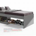 Ver imagem 7 de Cama Solteiro com Sapateira e Nicho Laura Yescasa Cinza