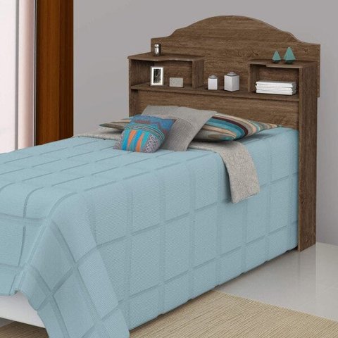 Cabeceira para Cama Box Solteiro 2 Nichos Evelyn Carmolar