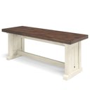 Ver imagem 5 de Conjunto de Bancos com Mesa em Madeira Maciça Branco Envelhecido
