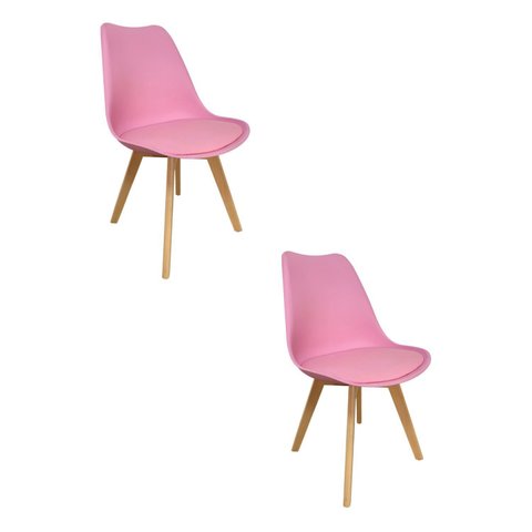 Kit 2 Cadeiras para Sala de Jantar Saarinen Wood Espresso Móveis Rosa