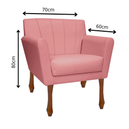 Kit Recamier Sofá Divã Clinica 160 + 2 Poltrona Iza Retro:suede Rose - 6