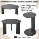 Ver imagem 2 de Kit Mesa de Centro e Lateral Chanfrada Pes Madeira Nero Preto Artesano