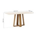 Ver imagem 3 de Mesa de Jantar 6 Lugares 160cm Tampo MDF Canto Reto Lisa