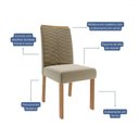 Ver imagem 5 de Mesa de Jantar 4 Lugares Ágata Clarice com Vidro Cinamomo/off White/nude - Cimol