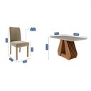 Ver imagem 4 de Mesa de Jantar 4 Lugares Ágata Clarice com Vidro Cinamomo/off White/nude - Cimol