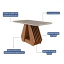 Ver imagem 6 de Mesa de Jantar 4 Lugares Ágata Clarice com Vidro Cinamomo/off White/nude - Cimol