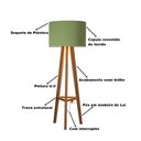 Ver imagem 7 de Luminária de Chão Tripé Celta com Cúpula Abajur Verde/nature