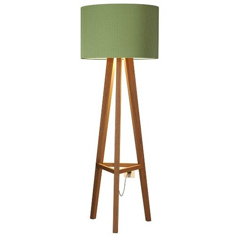 Luminária de Chão Tripé Celta com Cúpula Abajur Verde/nature