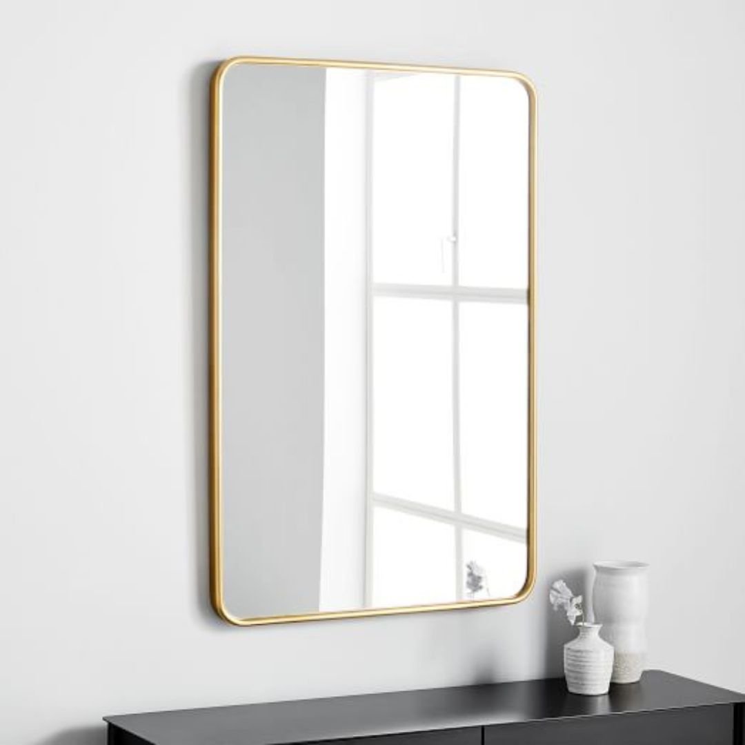 Espelho Quadrado com Moldura em Metal 60 Cm - Cores - Dourado - 4