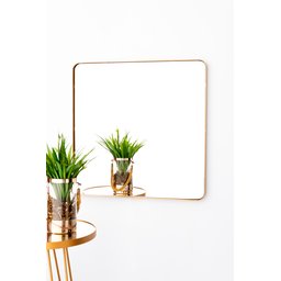 Espelho Quadrado com Moldura em Metal 60 Cm - 1