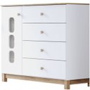 Ver imagem 6 de Cômoda 4 Gavetas e Porta com Vidro - Aconchego - Branco / Jequitibá Hp