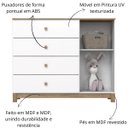 Ver imagem 4 de Cômoda 4 Gavetas e Porta com Vidro - Aconchego - Branco / Jequitibá Hp