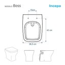 Ver imagem 4 de Assento Sanitário MDF Soft Close Boss Beige (Bege Fosco) para Vaso Incepa com Ferragem Dourada