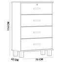 Ver imagem 6 de Cômoda para Quarto Closet 4 Gavetas Madeira Maciça Selena F06 Castanho - Lyam Decor