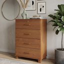 Ver imagem 3 de Cômoda para Quarto Closet 4 Gavetas Madeira Maciça Selena F06 Castanho - Lyam Decor