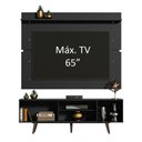 Ver imagem 4 de Rack Madesa Dubai e Painel para TV até 65 Polegadas com Pés Preto/Rustic D8D8 Cor:Preto/Rustic