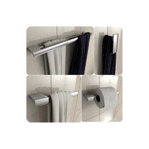 Kit de Acessórios de Banheiro Cromado F.master Duplo 4 Peças