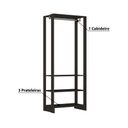 Ver imagem 3 de Estante Closet 80cm 3 Prateleiras e 1 Cabideiro - Grafite