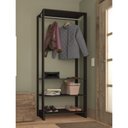 Ver imagem 1 de Estante Closet 80cm 3 Prateleiras e 1 Cabideiro - Grafite