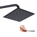 Ver imagem 1 de Ducha Chuveiro 20x20 Inox Preto Fosco Slim Quadrado Suporte Parede Piscina Banheiro Area Externa LEV