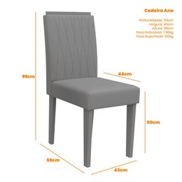 Conjunto 4 Cadeiras Ana Ipê/Marrom - PR Móveis - 3