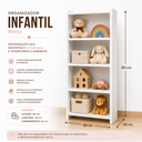 Ver imagem 3 de Organizador Estante Infantil Montessori 4 Nichos para Livros e Brinquedos em MDF