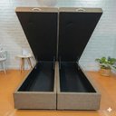 Ver imagem 6 de Cama Box Baú King Bipartido 96 Diversas Cores (193x203x42) - Linhão - Turim Bege Escuro