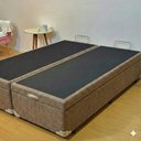 Ver imagem 5 de Cama Box Baú King Bipartido 96 Diversas Cores (193x203x42) - Linhão - Turim Bege Escuro