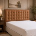 Ver imagem 1 de Cabeceira para Cama Box Queen 160cm Libia Courino Caramelo - Sallar Home