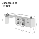 Ver imagem 6 de Mesa de Escritório em L 3 Gavetas Branco Lisboa Madesa