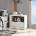 Ver imagem 3 de Mesa de Cabeceira 1 Gaveta 100% Mdf Basic Off White - Dalla Costa