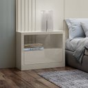 Ver imagem 1 de Mesa de Cabeceira 1 Gaveta 100% Mdf Basic Off White - Dalla Costa