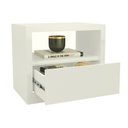 Ver imagem 2 de Mesa de Cabeceira 1 Gaveta 100% Mdf Basic Off White - Dalla Costa
