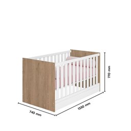 Jogo de Quarto Infantil Gr e Cômoda e Berço 1340 Doce Sonho:carvalho/branco - 7