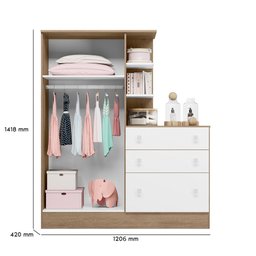 Jogo de Quarto Infantil Gr e Cômoda e Berço 1340 Doce Sonho:carvalho/branco - 14
