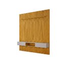 Ver imagem 3 de Painel Ripado para TV até 75 Polegadas com LED MDF 250cmx240cm Trento Marrom Cedro/Bali