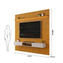 Ver imagem 4 de Painel Ripado para TV até 75 Polegadas com LED MDF 250cmx240cm Trento Marrom Cedro/Bali