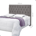 Ver imagem 2 de Cabeceira Norara 150 cm Suede Cinza