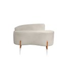 Ver imagem 5 de Sofá Curvo Pé de Madeira 2 Lugares Feijão Forma Orgânica Bouclé