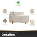 Ver imagem 3 de Sofá Curvo Pé de Madeira 2 Lugares Feijão Forma Orgânica Bouclé