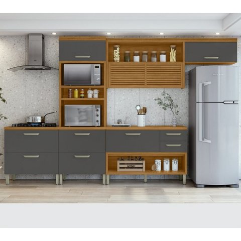 Cozinha 4 Peças Ripado Torre Quente Princesa 100% Mdf Nesher