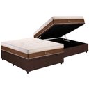 Ver imagem 1 de Cama Box Baú Casal: Colchão Molas Polar MasterPocket Ensacadas Jasmim + Base CRC Courano Brown(