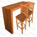 Ver imagem 3 de Banqueta para Balcão de Madeira de Demolição Modelo Estação